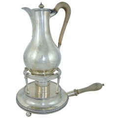 George III Sterling Silver Hot Water Jug & Heat Stand