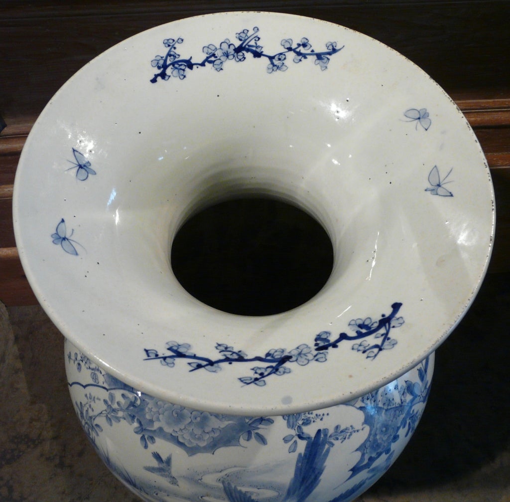 Blue And White Imari Monumental Floor Vase 3