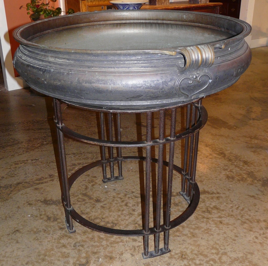 Bronze Charakku On Stand - Fantastic Jardiniere Or Centerpiece 1