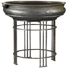 Bronze Charakku On Stand - Fantastic Jardiniere Or Centerpiece