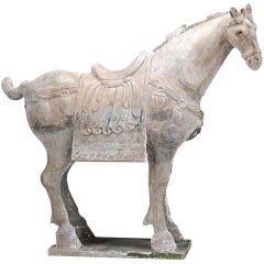 Sculpté  et cheval Tang décoré