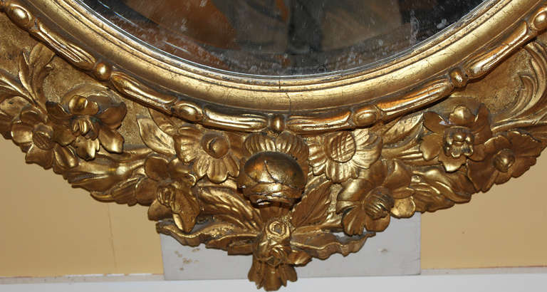 19th Century Monumental 19th C Rococo Oval Mirror