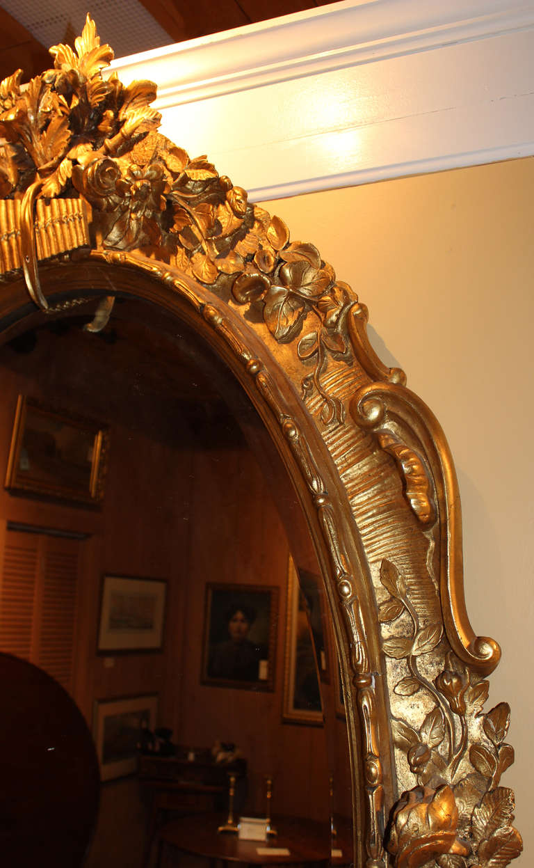 Monumental 19th C Rococo Oval Mirror 2
