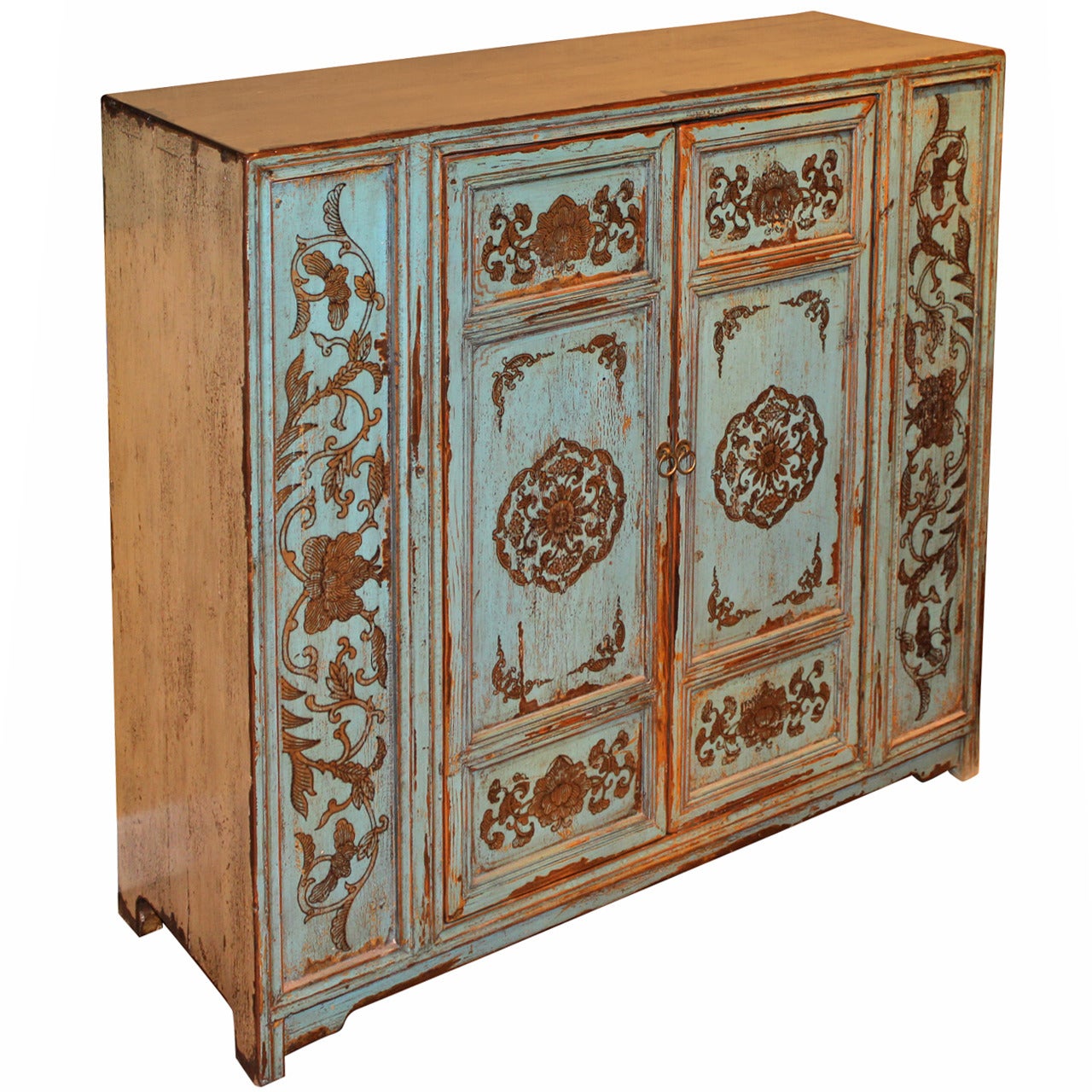 Chinese Paint Decorated Two Door Cabinet