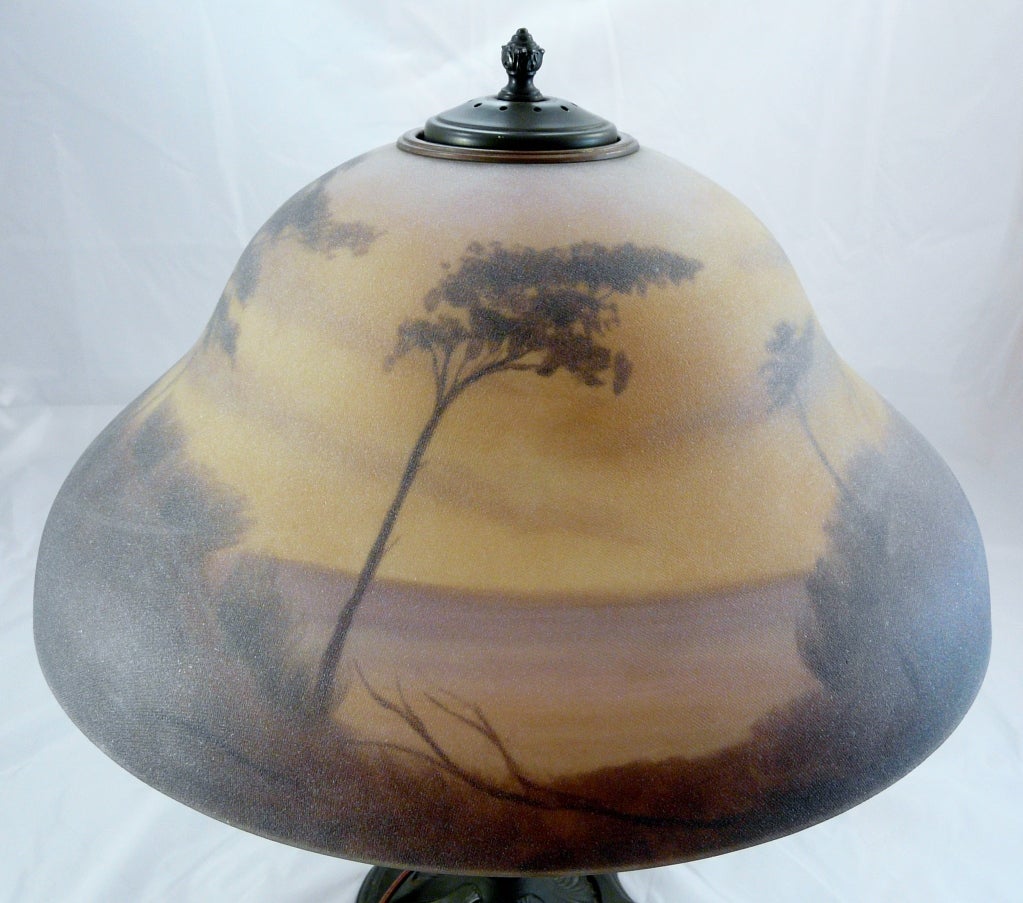Reverse Painted Art Glass Lamp 3