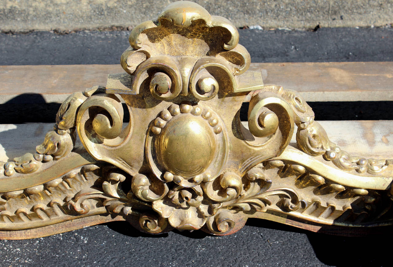 A carved bed pelmet or corona that was in the Palm Beach mansion 