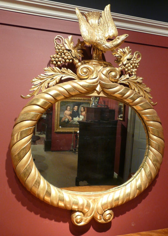 George III Gilded Mirror with Eagle or Phoenix