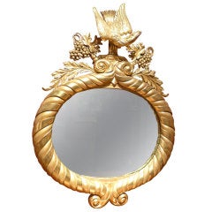 George III Gilded Mirror with Eagle or Phoenix