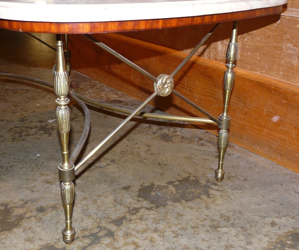 Mid-20th Century Hollywood Regency Style Italian Marble Top Coffee Table
