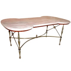 Hollywood Regency Style Italian Marble Top Coffee Table 11