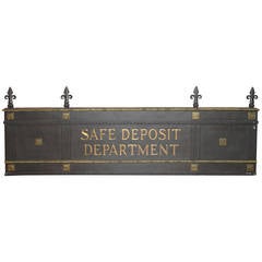 Large Bronze Bank Safe Deposit Department Sign