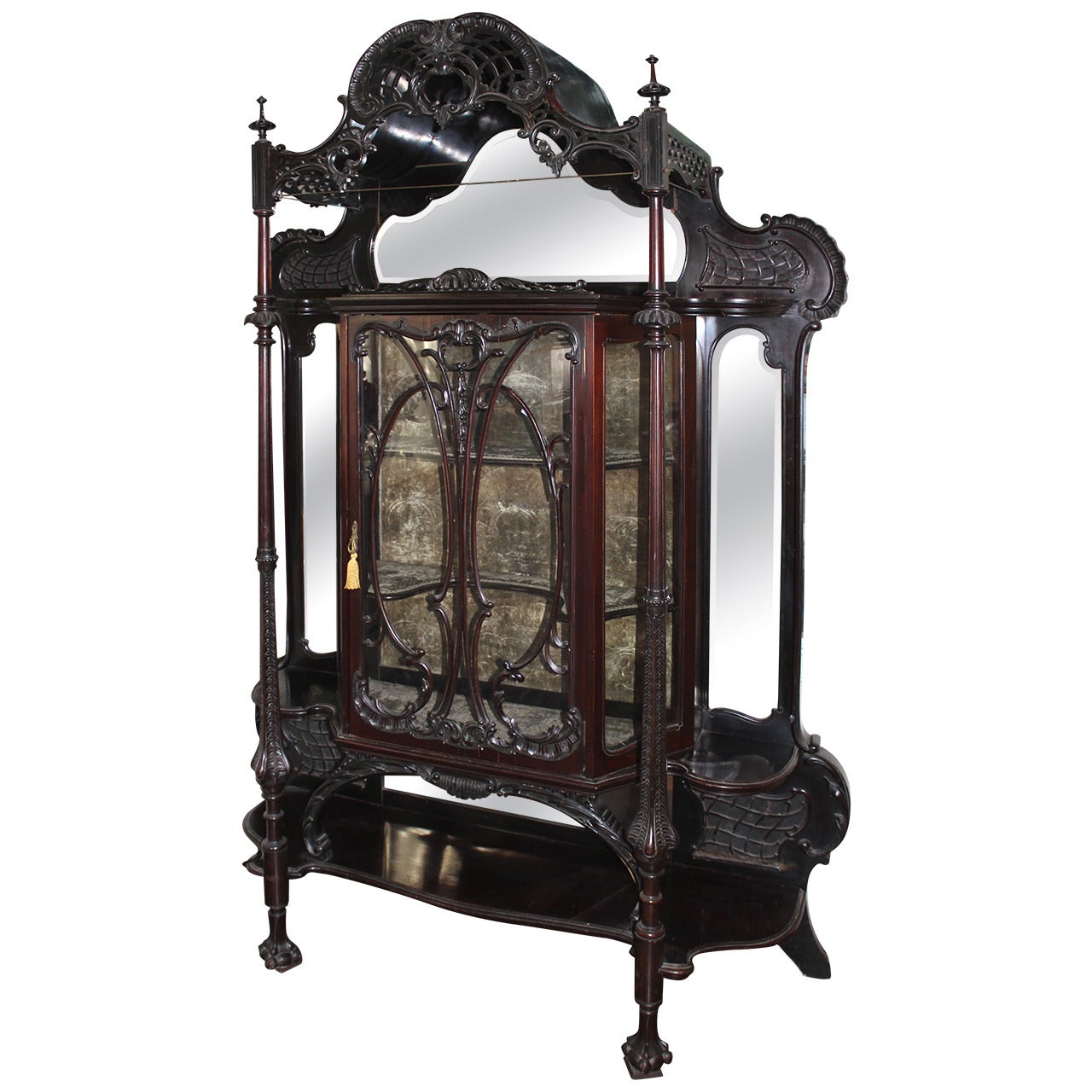 Spectacular Chinese Chippendale Display Cabinet by D.Hibbert, England