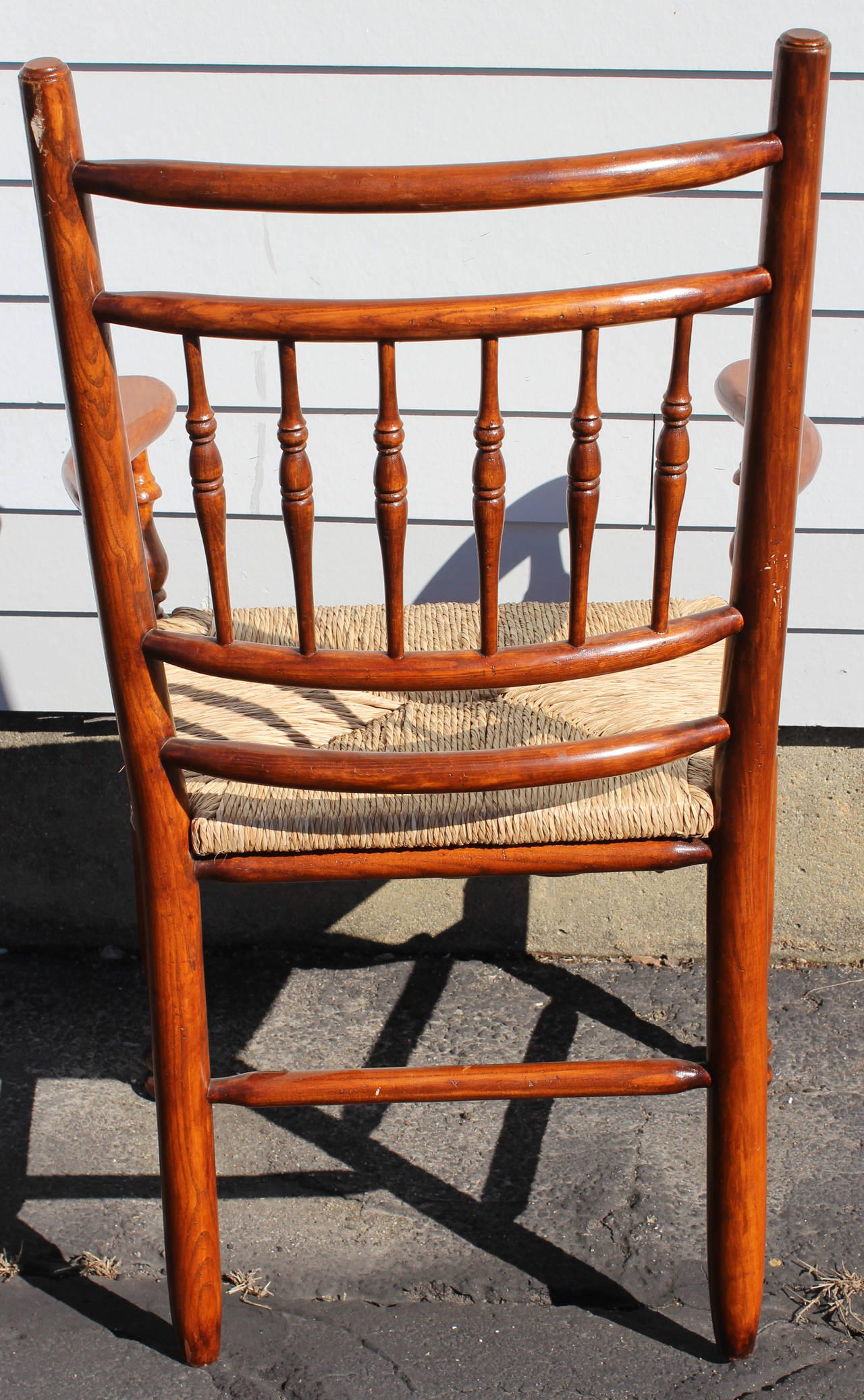 Set of Eight Irish Queen Anne Style Country Chairs in Elmwood 2