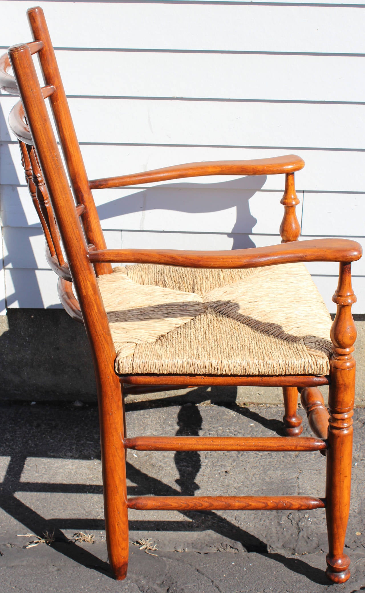 Set of Eight Irish Queen Anne Style Country Chairs in Elmwood 3