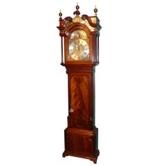 John Clifton English Mahogany Tall Case Clock