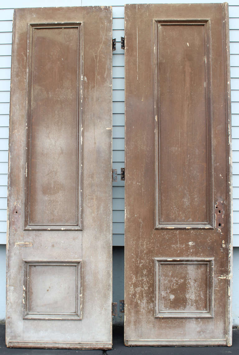 Pair of Monumental 19th Century Paneled Doors In Excellent Condition In Milford, NH