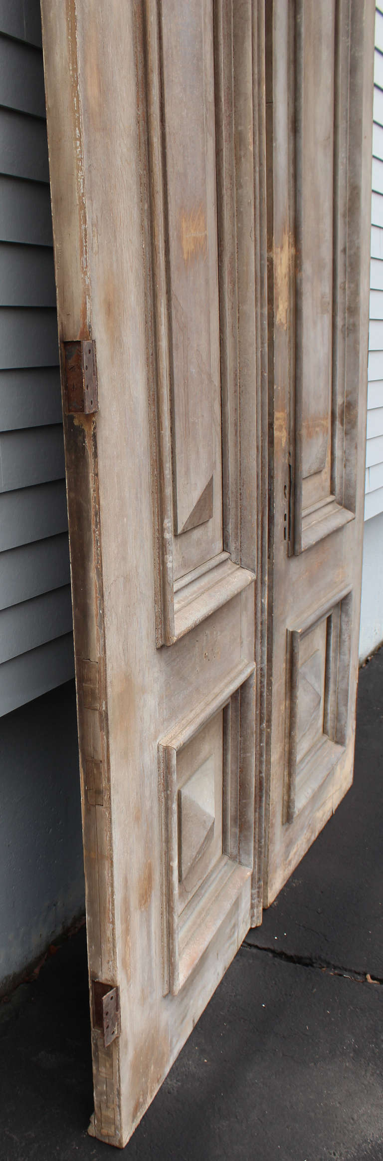 Wood Pair of Monumental 19th Century Paneled Doors