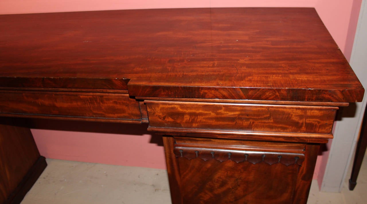 19th Century Classical Mahogany Pedestal Sideboard Attributed to Vose, Boston For Sale