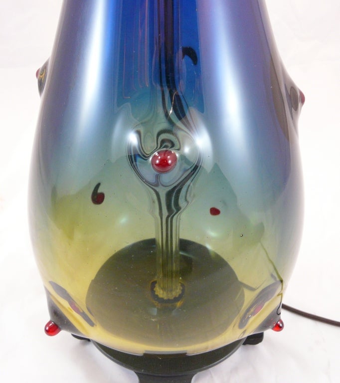 20th Century Italian Murano Glass Lamp For Sale