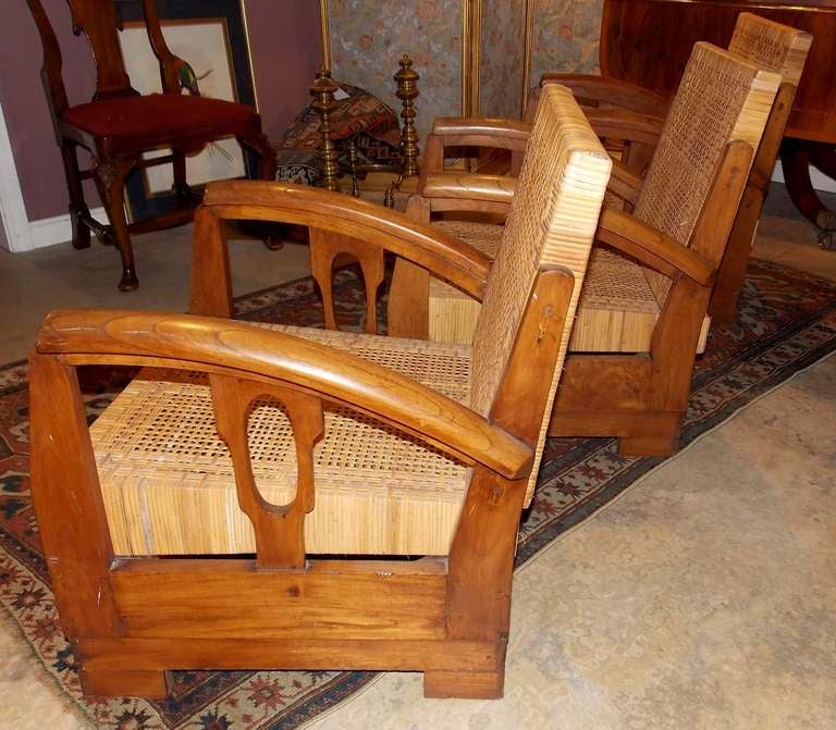 Art Deco Three 1930s, French Lounge Chairs, in the Style of Francis Jourdain