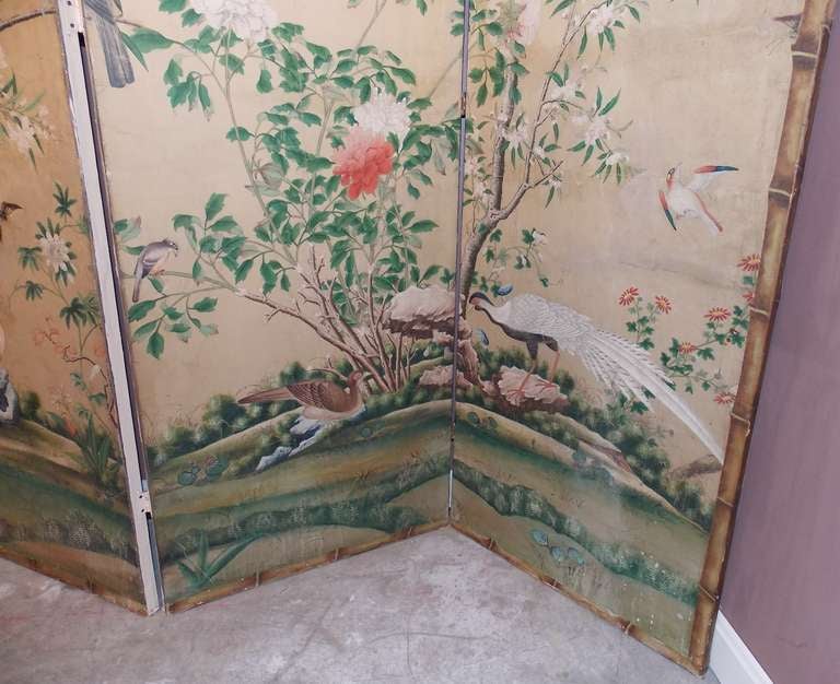 18th Century Chinese Wallpaper Screen In Good Condition In Milford, NH
