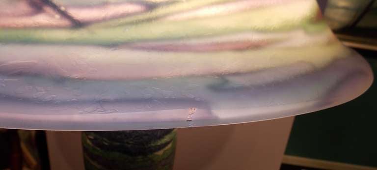 Pairpoint Reverse-Painted Glass Seagull Lamp 1