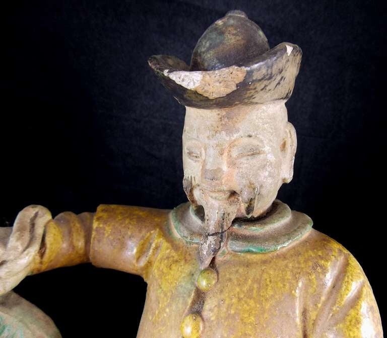 Ming Ridge Tile Fragment of Mongol Warrior Prince at 1stDibs