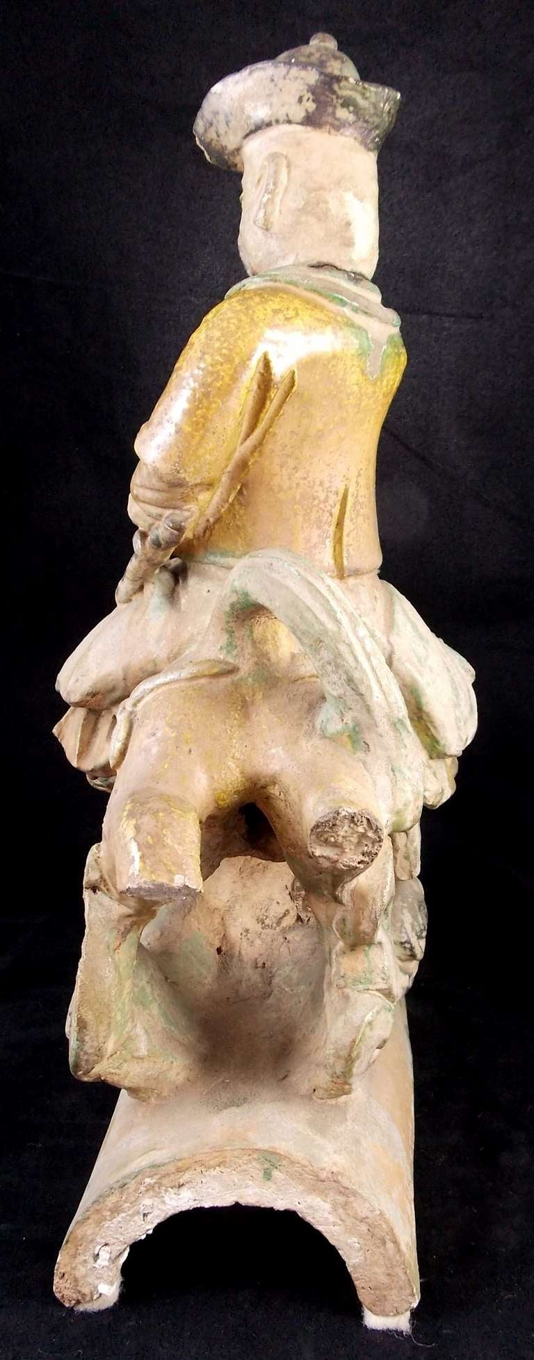 Ming Ridge Tile Fragment of Mongol Warrior Prince at 1stDibs