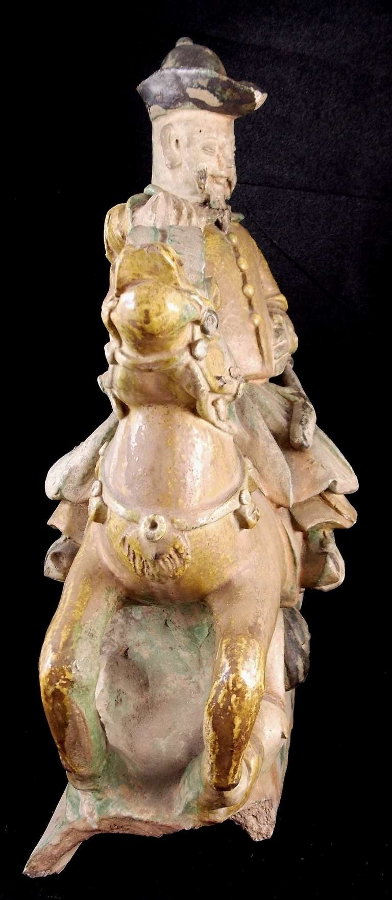 Ming Ridge Tile Fragment of Mongol Warrior Prince at 1stDibs