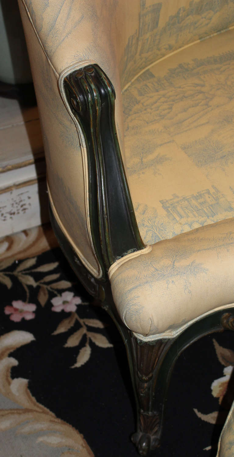 French Sofa with Toile Upholstery 4