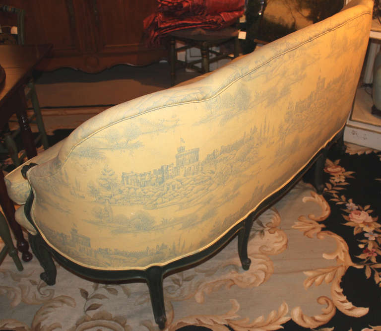 French Sofa with Toile Upholstery 5