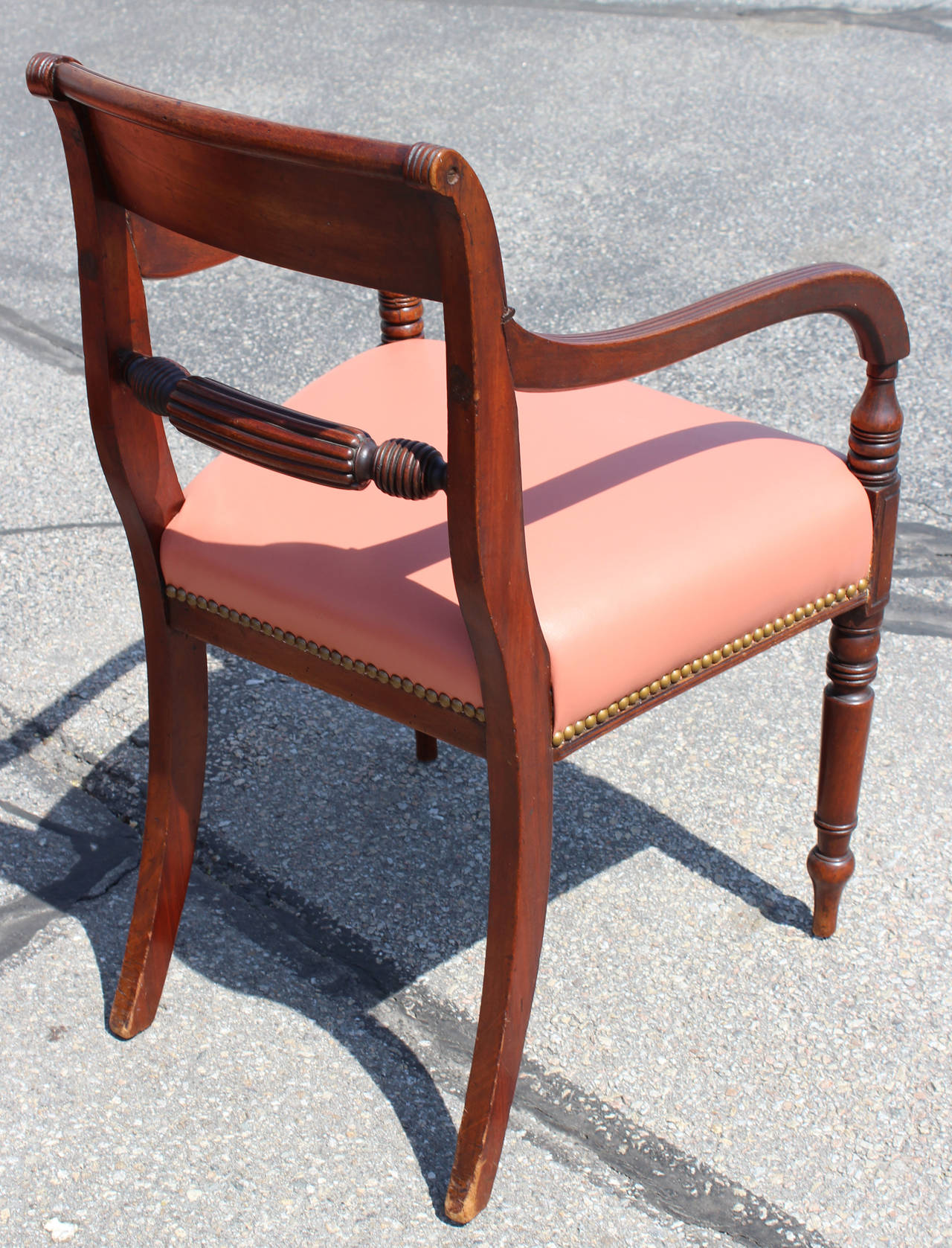 Set of 12 Regency Period Mahogany Upholstered Dining Chairs In Excellent Condition In Milford, NH