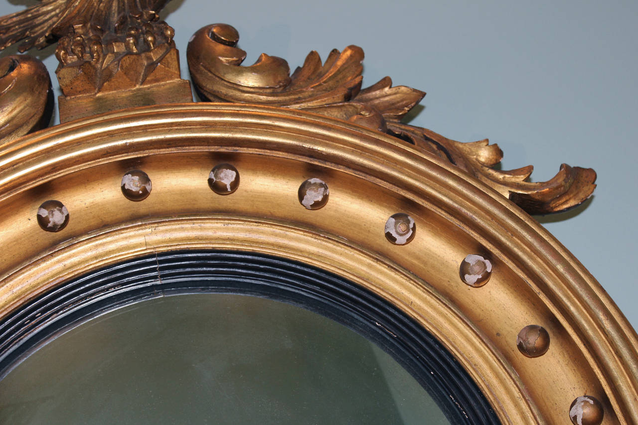19th Century Horace Greeley Giltwood Federal Girandole Mirror, Probably New York