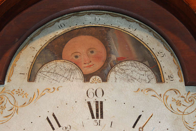 John Fisher Four Handed Tall Clock with Moon Phase Dial c. 1790 Yorktown, PA 1
