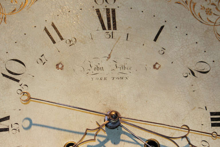 John Fisher Four Handed Tall Clock with Moon Phase Dial c. 1790 Yorktown, PA 2