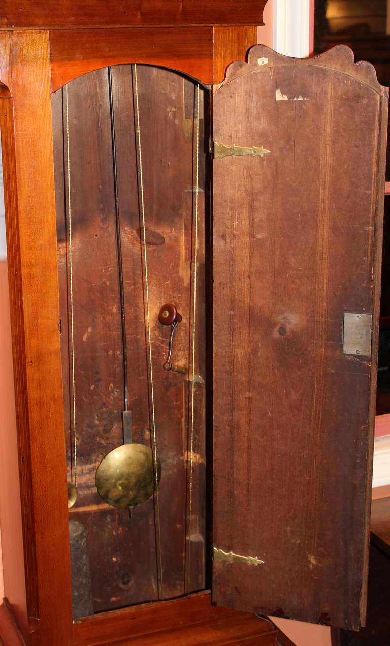 John Fisher Four Handed Tall Clock with Moon Phase Dial c. 1790 Yorktown, PA 4