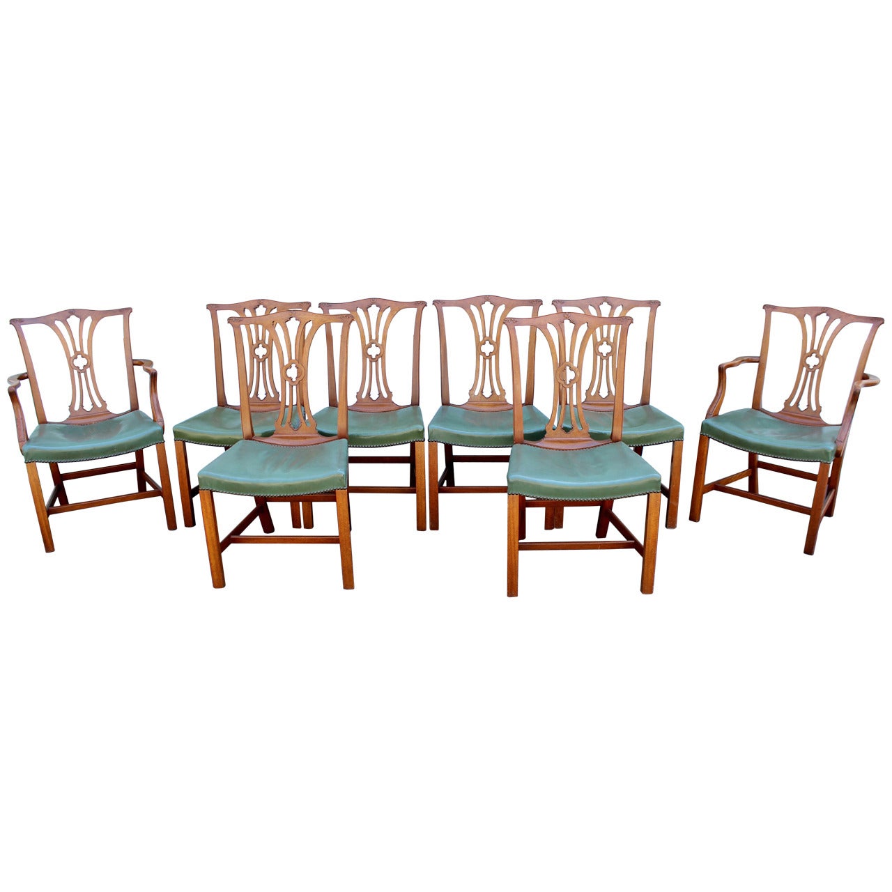 Set of Eight Chippendale Style Mahogany Dining Chairs