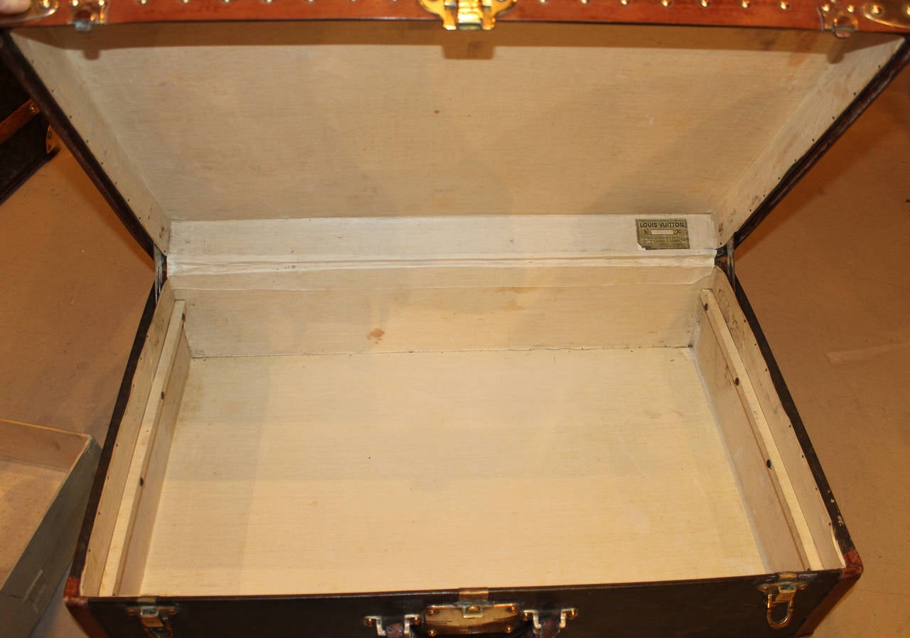 Louis Vuitton Hardside Luggage Suitcase with Interior Tray and Key, circa 1940s 1