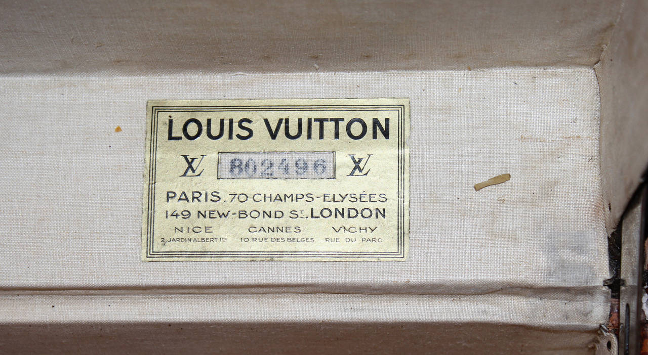 Louis Vuitton Hardside Luggage Suitcase with Interior Tray and Key, circa 1950s 1