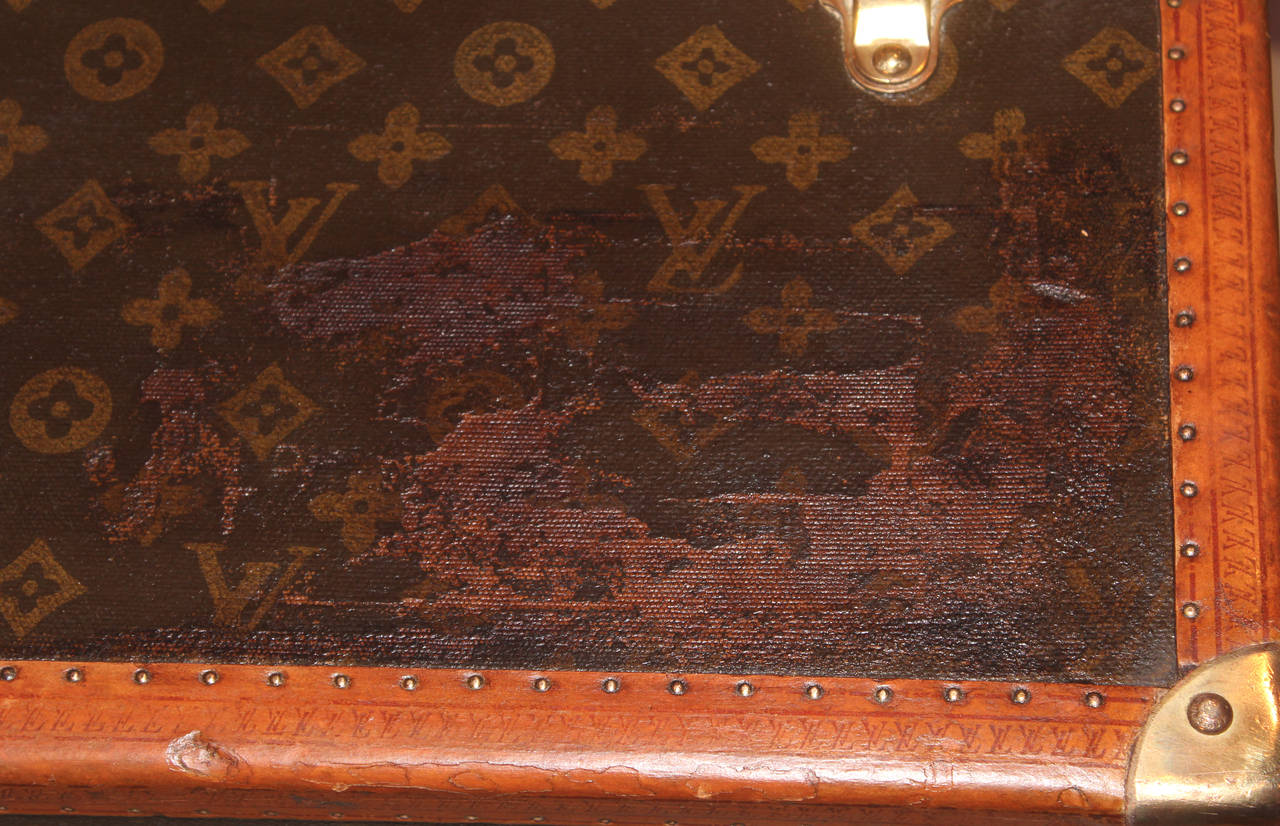Louis Vuitton Hardside Luggage Suitcase with Interior Tray and Key, circa 1950s 4