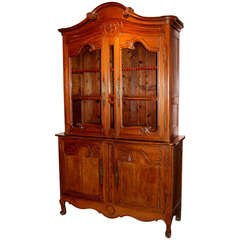 18th Century French Fruitwood Stepback Cupboard