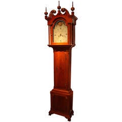 John Fisher Four Handed Tall Clock with Moon Phase Dial c. 1790 Yorktown, PA