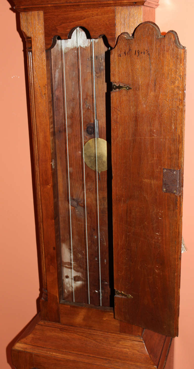 Chippendale Daniel Rose Walnut Case Tall Clock from Reading Pennsylvania  circa 1790