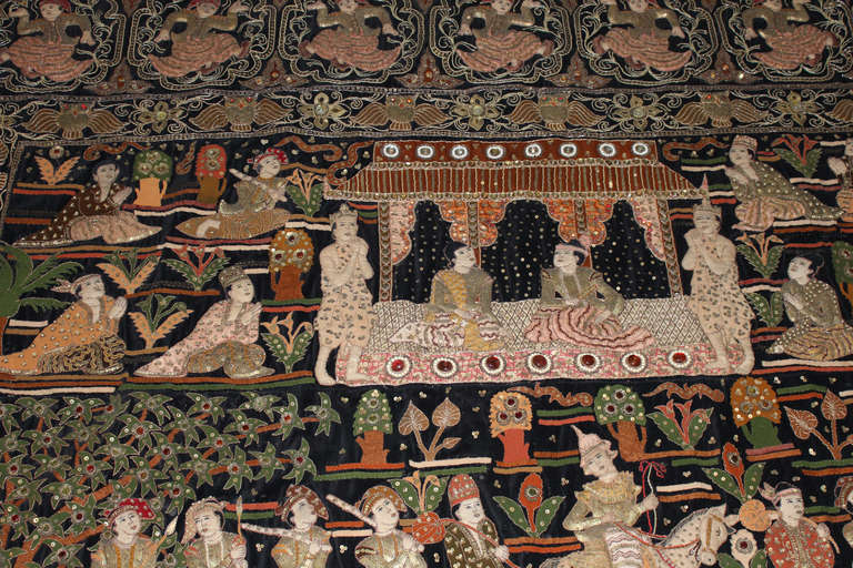 Early 20th Century Burmese Large Wall Tapestry 3