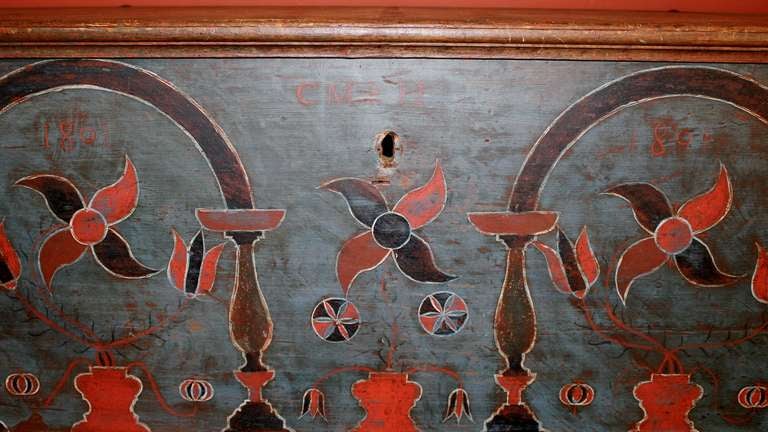 American Early 19th Century Berks County, Pennsylvania Painted Dower Chest