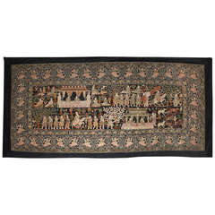 Vintage Early 20th Century Burmese Large Wall Tapestry