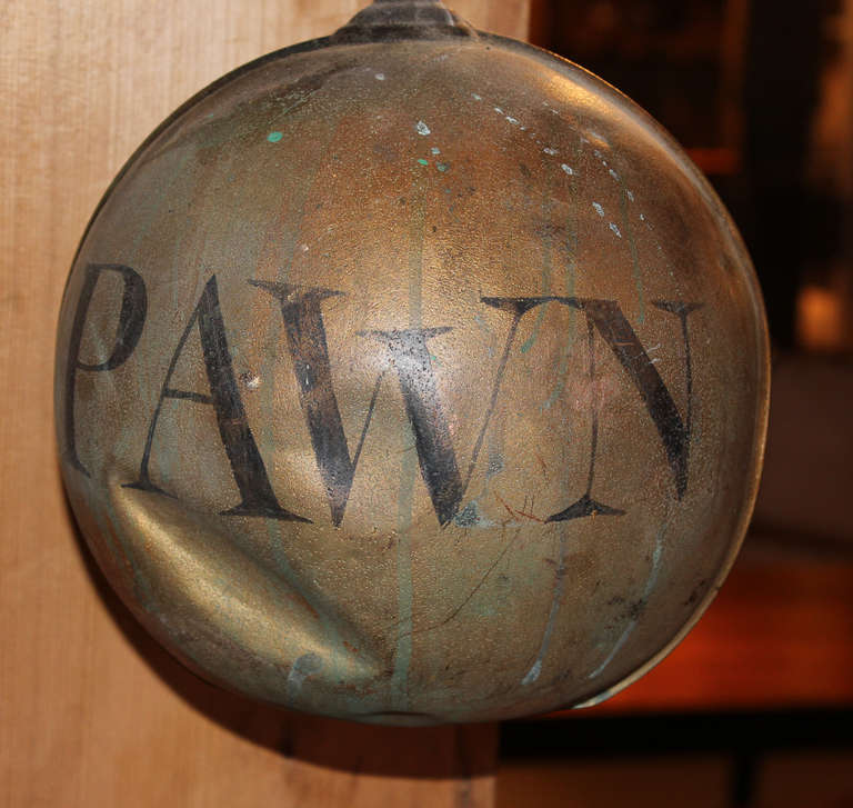 Rare 19th Century Wrought Iron Pawn Shop Sign 1
