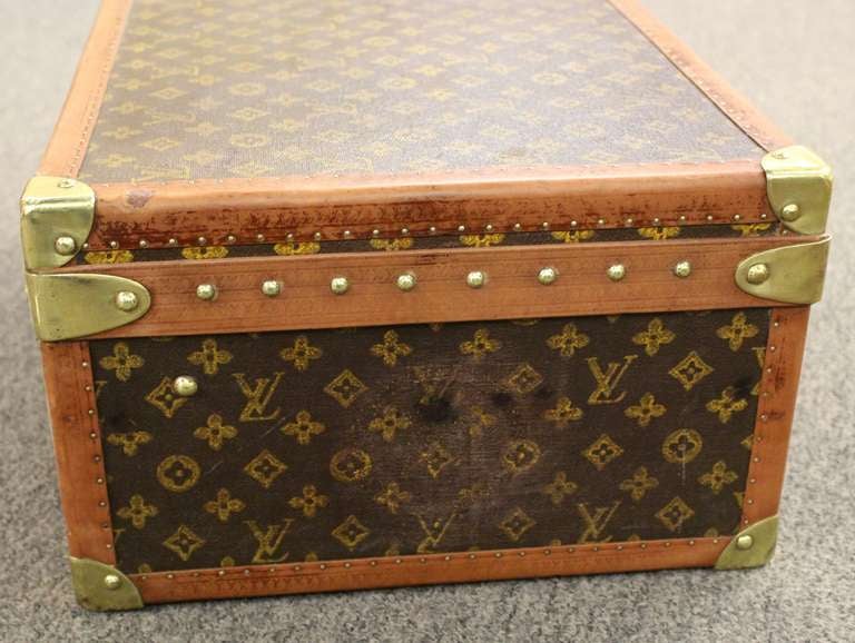 Wood Louis Vuitton Vintage Hardside Suitcase