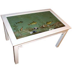 Martha Cahoon Oil Painting Inset Custom-Made Table