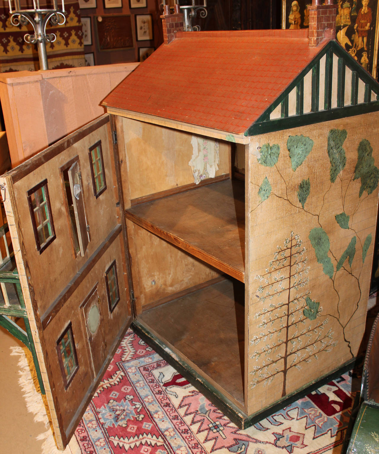 large wooden doll house